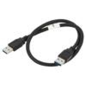 Kabel USB 3.0 USB A vidlice,z obou stran niklovaný 0,5m PVC