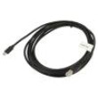 Kabel USB 2.0 USB B vidlice,USB C vidlice zlacený 3m černá