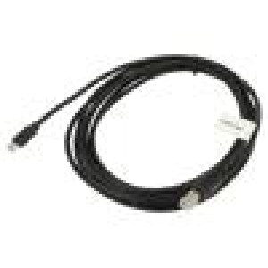 Kabel USB 2.0 USB B vidlice,USB C vidlice zlacený 3m černá