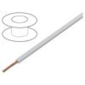Vodič SiF 1x2,5mm2 lanko Cu silikon bílá -50÷180°C 300V,500V