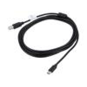 Kabel USB 2.0 USB B vidlice,USB C vidlice zlacený 3m černá