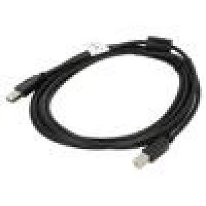 Kabel USB 2.0 USB A vidlice,USB B vidlice zlacený 3m černá