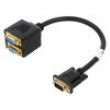 Adapter VGA female x2,VGA male 0.2m black Enclos.mat: ABS