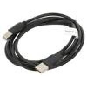 Kabel USB 2.0 USB A vidlice,USB B vidlice zlacený 1,8m černá