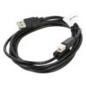 Kabel USB 2.0 USB A vidlice,USB B vidlice zlacený 1,8m černá