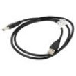 Kabel USB 2.0 USB A vidlice,z obou stran niklovaný 1m černá