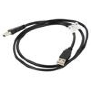 Kabel USB 2.0 USB A vidlice,z obou stran niklovaný 1m černá