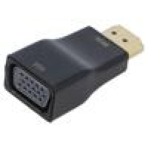 Adapter HDMI plug,VGA female black Enclos.mat: ABS