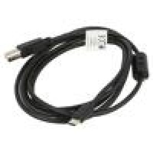 Kabel USB 2.0 USB B vidlice,USB C vidlice zlacený 1,8m černá