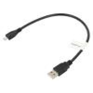 Kabel USB 2.0 USB A vidlice,USB B micro vidlice zlacený 0,3m