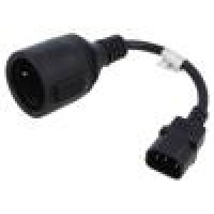 Kabel IEC C14 vidlice,SCHUKO zásuvka PVC Dél: 200mm černá