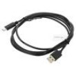 Kabel USB 2.0 USB A vidlice,USB C vidlice zlacený 1,8m černá
