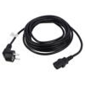 Kabel CEE 7/7 (E/F) úhlová vidlice,IEC C13 zásuvka PVC černá