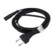 Kabel CEE 7/16 (C) vidlice,IEC C7 zásuvka PVC Dél: 3m černá