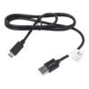 Kabel USB 2.0 USB A vidlice,USB C vidlice niklovaný 1m černá