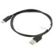 Kabel USB 2.0 USB A vidlice,USB C vidlice zlacený 1m černá