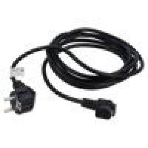 Kabel CEE 7/7 (E/F) úhlová vidlice,IEC C13 zásuvka 90° PVC