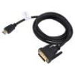 Kabel dual link DVI-D (24+1) vidlice,HDMI vidlice 1,8m černá