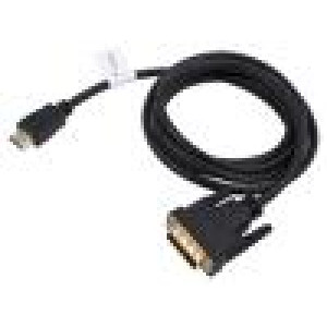 Kabel dual link DVI-D (24+1) vidlice,HDMI vidlice 1,8m černá