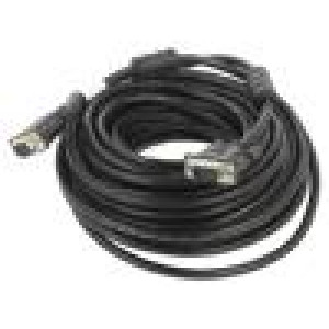 Kabel D-Sub 15 pin vidlice,z obou stran černá 15m černá