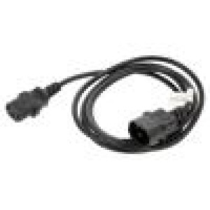 Kabel IEC C13 zásuvka,IEC C14 vidlice PVC Dél: 1,8m černá