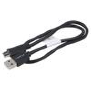 Kabel USB 2.0 USB A vidlice,USB C vidlice niklovaný 0,5m