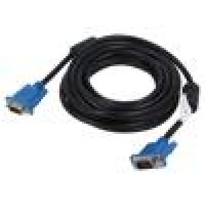 Kabel D-Sub 15 pin vidlice,z obou stran černá 5m modrá 30AWG