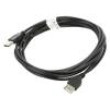 Kabel USB 2.0 USB A zásuvka,USB A vidlice zlacený 3m černá