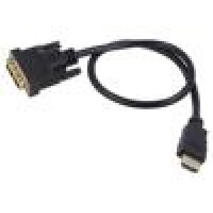 Kabel single link DVI-D (18+1) vidlice,HDMI vidlice 0,5m