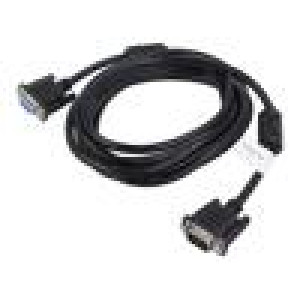 Kabel D-Sub 15 pin vidlice,D-Sub 15pin zásuvka černá 3m