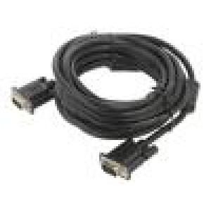 Kabel D-Sub 15 pin vidlice,z obou stran černá 5m černá