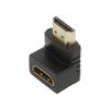 Adaptér HDMI 1.4 HDMI zásuvka,HDMI zástrčka 90° černá