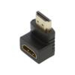Adaptér HDMI 1.4 HDMI zásuvka,HDMI zástrčka 90° černá