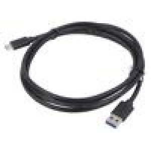 Kabel USB 3.1 USB A vidlice,USB C vidlice zlacený 1,8m černá