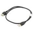 Kabel USB 2.0 USB A zásuvka,USB A vidlice zlacený 0,7m černá
