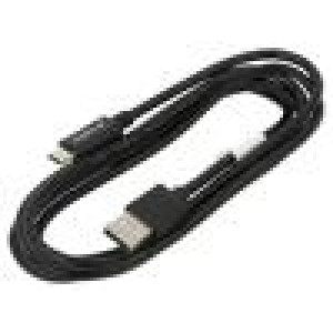 Kabel USB 2.0 USB A vidlice,USB C vidlice niklovaný 1,8m