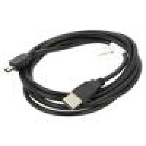 Kabel USB 2.0 USB A vidlice,USB B mini vidlice zlacený 1,8m