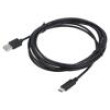 Kabel USB 2.0 USB A vidlice,USB C vidlice zlacený 3m černá
