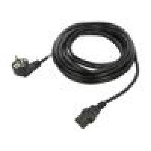 Kabel CEE 7/7 (E/F) úhlová vidlice,IEC C13 zásuvka PVC černá
