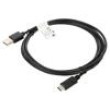 Kabel USB 2.0 USB A vidlice,USB C vidlice zlacený 1,8m černá