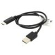 Kabel USB 2.0 USB A vidlice,USB C vidlice zlacený 0,5m černá