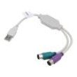 Adaptér USB-PS2 PS/2 zásuvka x2,USB A vidlice niklovaný bílá