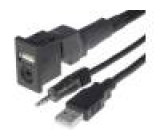 Prodlužovací kabel USB A zásuvka, Jack 3,5 mm 4pin zásuvka