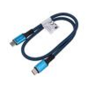 Kabel USB 4.0 USB C vidlice,z obou stran zlacený 0,5m 100W