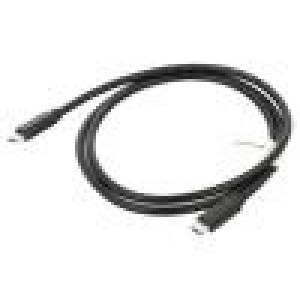 Kabel USB 3.1 USB C vidlice,z obou stran zlacený 1m černá