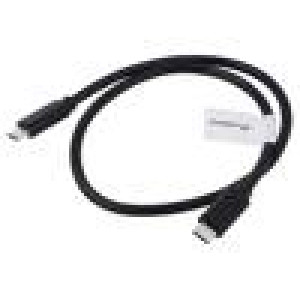 Kabel USB 3.1 USB C vidlice,z obou stran zlacený 0,5m černá