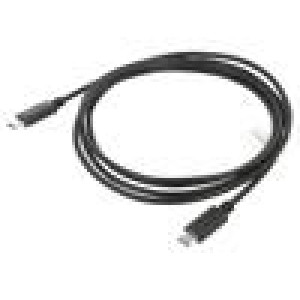Kabel USB 2.0 USB C vidlice,z obou stran zlacený 1,8m černá