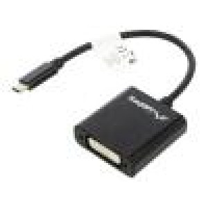 Adaptér USB 3.1 DVI-I (24+5) zásuvka,USB C vidlice niklovaný