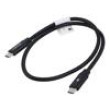 Kabel USB 2.0 USB C vidlice,z obou stran zlacený 0,5m černá