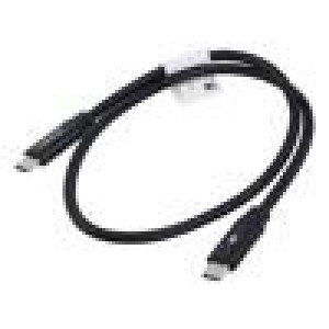 Kabel USB 2.0 USB C vidlice,z obou stran zlacený 0,5m černá